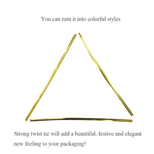 HAHIYO 300Pcs 6inches Gold Metal Twist Ties Bread Candy Coffee Bag Ties Plant Garden Twist Ties for Cellophane Treat Bags Gift Wraping Bags Plastic Bags Halloween Party Cake Present Art Crafts