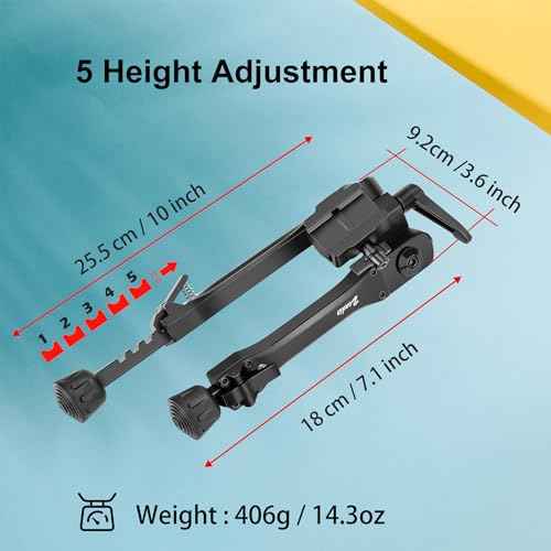 Zeadio Bipod for Picatinny Weaver Rail, 7 to 10 Inches
