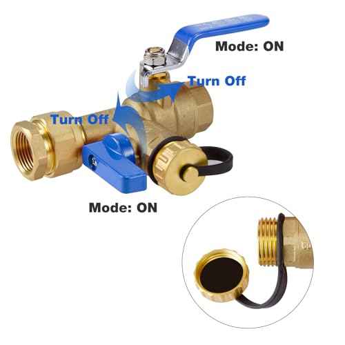 ThermoMate 3/4 Inch IPS Isolator Tankless Water Heater Service Valve Kit, with Pressure Relief Valve, Clean Brass