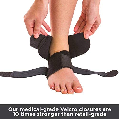 BraceAbility Neoprene Water-Resistant Ankle Brace | Compression Foot Wrap for Swimming, Running, Surfing, Diving, Exercise, Athletic Support & Protection, Sprains, Tendonitis and PTTD Pain (S/M)