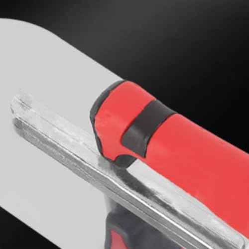 Concrete Tools Stainless Steel Pool Trowel, 10" x 3" Masonry Hand Tool with Soft Grip Handle, Lightweight, Plastering Trowel for Drywall Plastering Construction, Round End (Small:10"L x 3"W)