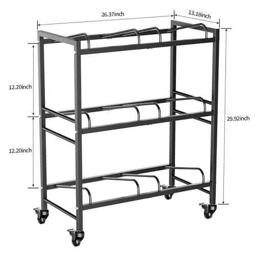 Heavy Duty 3 Tiers Water Rack Double Row with 4 Wheels - Space Saving Dispenser Stand 5 Gallon Water Storage Rack Bottle Jug Holder Organizer/Lockable&Removable Casters/Kitchen Office Garage/6 Slots