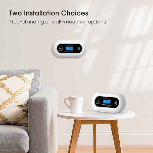 Carbon Monoxide Detector, Portable 10-Year Battery CO Alarm with Digital LCD Display, Battery Powered CO Detector for Home, Office and Travel