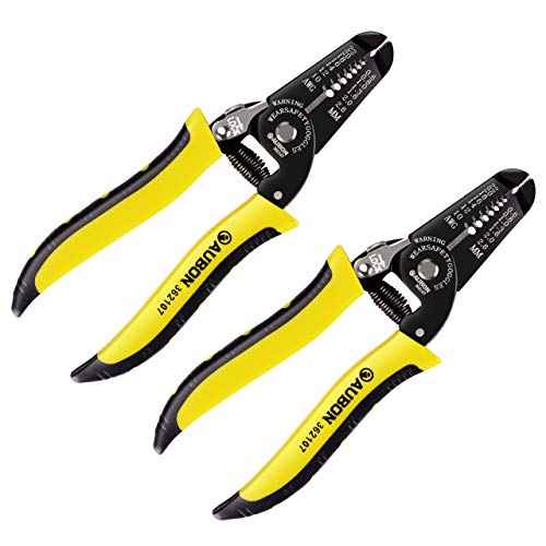2-Pack 10-22 AWG Wire Stripper, Wire Cutter, Gauge Stripper, Wire Stripping Tool and Multifunctional Hand Tool,Professional Handle Design And Refined Craftsmanship