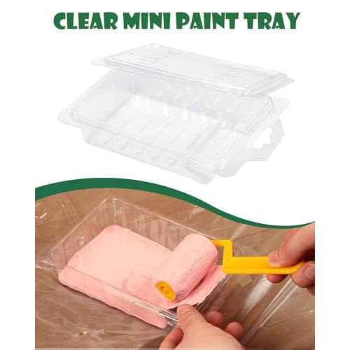 VOOMEY 2 Inch Small Paint Roller Kit with Pre-Taped Masking Film, Paint Tray Liner, Mini Paint Roller for Painting Corners