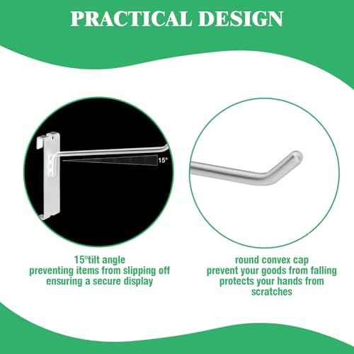40Pcs 4" 6" 8" 10" Gridwall Display Hooks Assortment Set, White Metal Grid Wall Panel Hanging Display Hook for Garage Shop Retail Storage, Wire Diameter 5mm// 0.2¡°