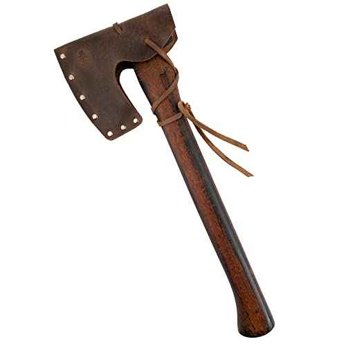 Riveted Axe Head Sheath with String, Protector Case, Blade Safety Sleeve, Lumberjack, Camping Accessories, Full Grain Leather, Handmade, Bourbon Brown