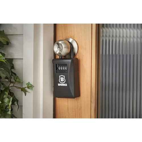 BRINKS - 79mm Outdoor Lock Box - for Indoor and Outdoor Use, Weather Resistant - 4-Dial Resettable Combination - Increased Security with Hardened Steel Shackle, Black (New Model, 1PK)