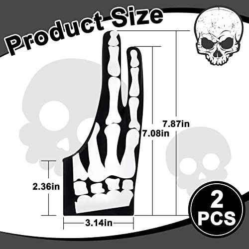 Jecery 2 Pieces Skeleton Artist Glove with 2 Finger for Drawing Tablet Digital Tablet Drawing Rejection Glove for Pad Painting Writing, Right Hand, 2.76 x 7.28 Inches