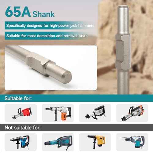 17.3 x 4.9 Inch Square Shovel Chisel - 65A Shank Steel Digging Shovel Chisel, Round Shank Spade Chisel, Ideal for Gardening, Landscaping, Concrete, Bricks, and Sand