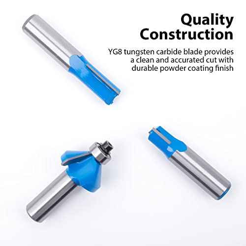 KOWOOD Router Bits Sets of 24A Pieces 1/2 Inch Shank Router Bit Set T Shape - for Commercial Users and Beginners¡¦