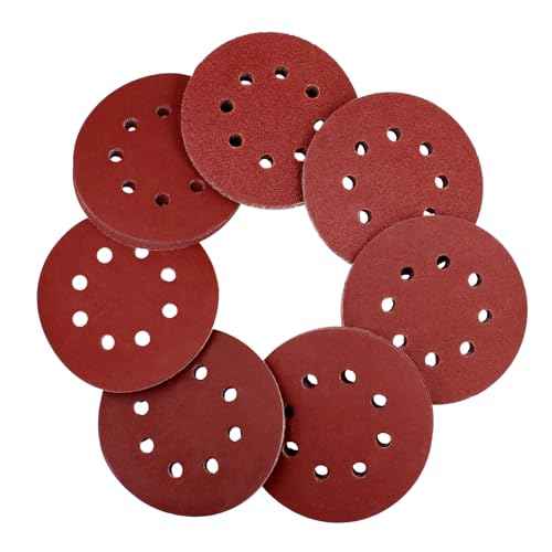 70PCS Sanding Discs 5 Inch 8 Holes, Sander Pads Hook and Loop Sandpaper for Random Orbital Sanders 40/80/120/240/320/400/600/800 Grits (Not for Mouse Sander)