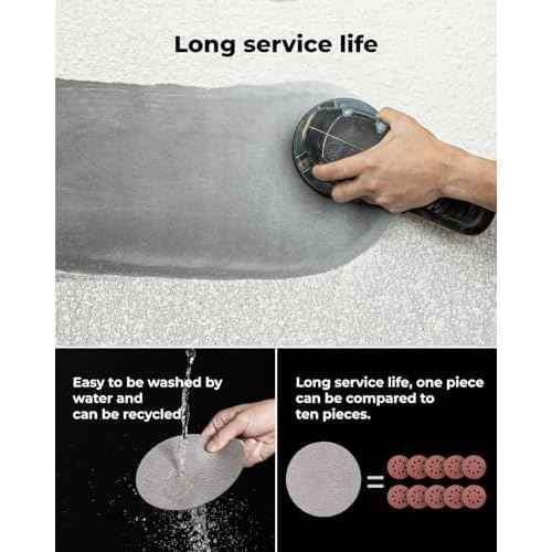 toolant Mesh Abrasive 5 inch Sanding Disc, Dust-Free 8 Hole Hook and Loop Sanding Discs for Random Disc Sanders & Orbital Sanders, Include Pad Protector(80-400 grit - 50pcs)