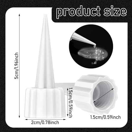 Loopeer 24 Pcs 312 Extra Tips for Ca Glue Snip Tip Applicator Tips Cap Plastic Glue Micro-Tips Extender Precision Applicator for Ca Bottle Adhesive Tubes Dispensing DIY Crafts(White)