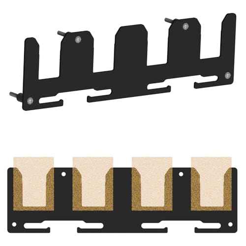 Aluminum Battery Rack, 4 Slot, Black, Compatible with DeWalt 20V Battery, Wall Mount, Garage Tool Organizer