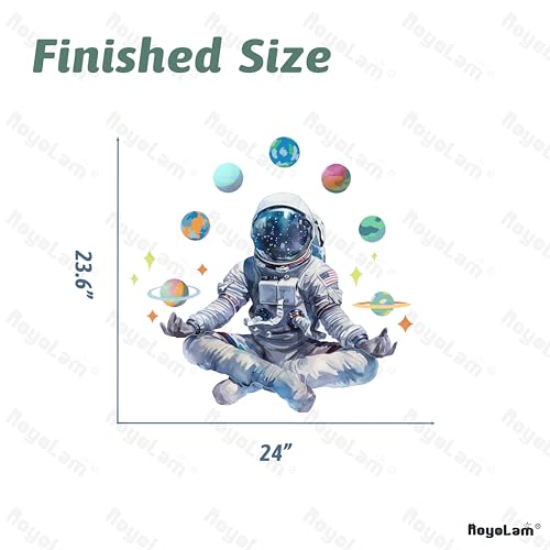 Yoga Astronaut and Planet Star Wall Decals Nursery Preschool Large Wall Stickers for Kid Baby Boy Removable Peel and Stick Waterproof Wall Art Decor Stickers for Living Room Bedroom Playroom