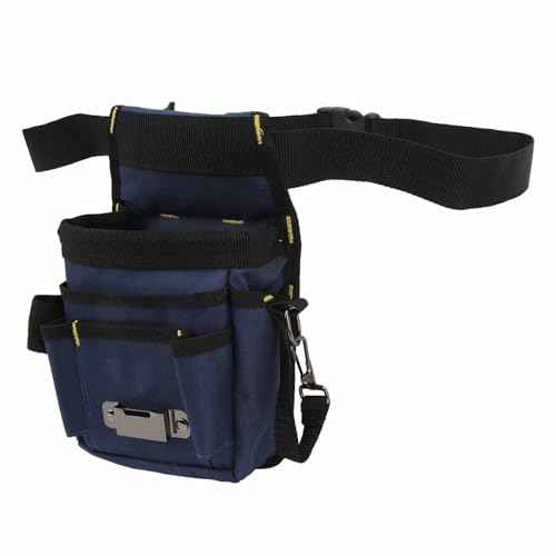 Tool Pouch with Belt Clip, Small Tool Belts for Men, Waist Tool Bag, Electricians Tool Pouch 8 Pockets for Electrician Carpenter Construction