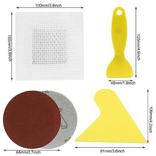 12 PCS Drywall Repair Patch Kit, 2 inch Self Adhesive Aluminum Repair Patch Metal Sheetrock Ceiling Mesh Repair for Plasterboard Drywall Hole Repair