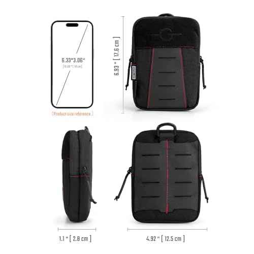 TACTICAL GEEK Block K EDC Compact Waist Pouch, Utility Pocket Organizer with Cache Pad, Nylon Zippers Tool Pouch, Multi-Purpose Small Gadget Organization for Daily Carry