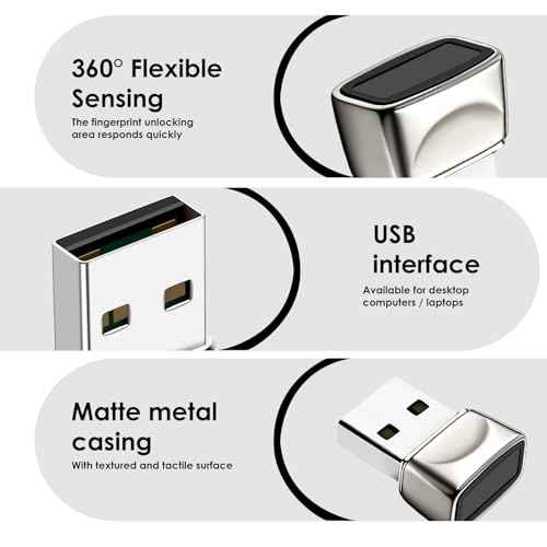 USB Fingerprint Reader for Windows10/11, Windows Hello Mini Fingerprint Scanner,Metal Shell Auto Driver Setup-Windows Password-Free Login for PC Laptop