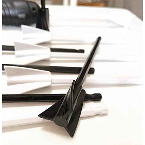 Resin Mixer Epoxy Mixer Paddles,10 PCS Drill Mixing Attachment,Reusable Paint Mixer for Drill,Epoxy drill paddles drill mixer Drill Attachment Paint Stirrers Epoxy Stirrer-Black+White