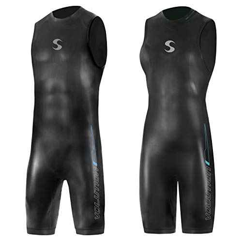 Synergy Triathlon Wetsuit 3/2mm - Volution Sleeveless Quick John Smoothskin Neoprene for Open Water Swimming