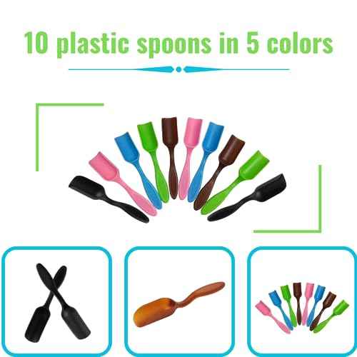10Pcs NINGDAN Mini Shovel,Plastic Mini Gardening Shovel Spoons Soil Scoops,Cultivation Digging Transplanting Tools for Succulents Potted Flowers,Succulent Sand Scoops/Coffee Beans/Milk Powder Scoops