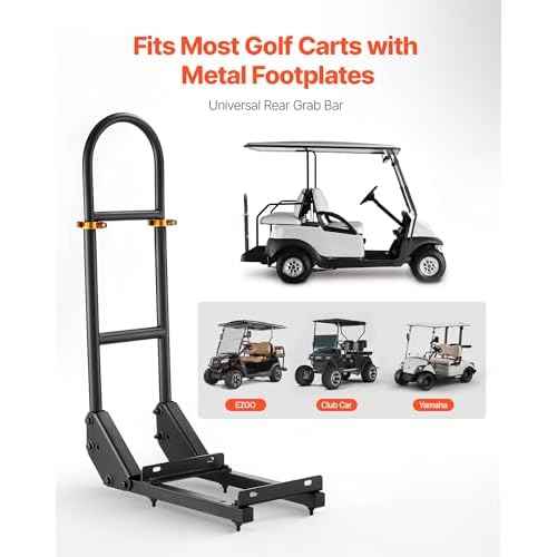 VEVOR Golf Cart Rear Seat Grab Bar, Compatible with Yamaha Club Car EZGO, Most Golf Carts with Metal Footplates, No Modification Needed, 27.5 to 33.5 Inch Height Adjustable