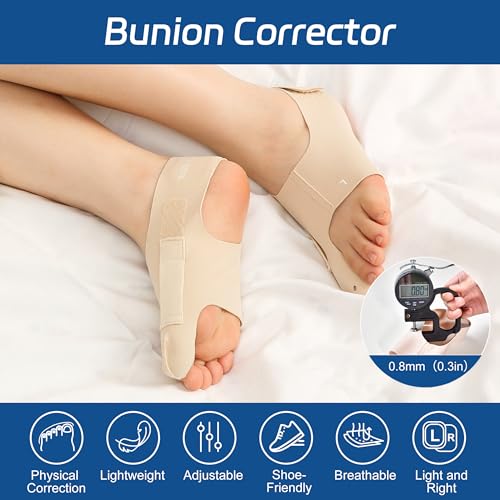 RANDY SUN Bunion Corrector for Big Toe, Toe Corrector for Women & Men, Adjustable Toe Separator Splint for Hallux Valgus Relief - Comfortable & Breathable for Day/Night Support, Large