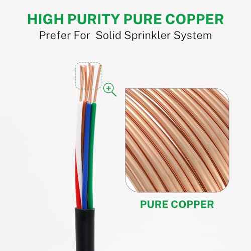 FIRMERST 18/7 Solid Sprinkler Wire for up to 6 Valves System 100 Feet