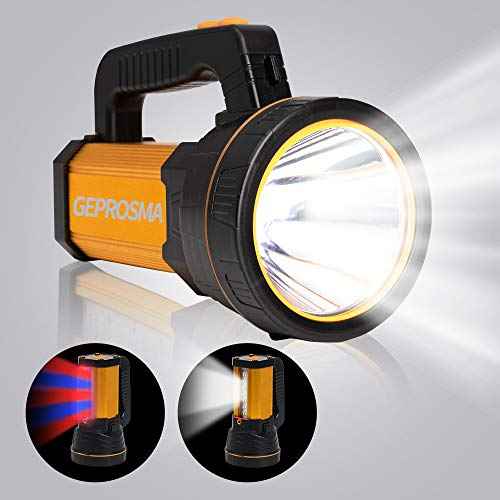 Powerful Led Flashlight High Lumens USB C Rechargeable,Super Bright Handheld Spotlight,Strong Metal Flashlight Large/Long Lasting/Lantern/Strap,High Powered Big Searchlight