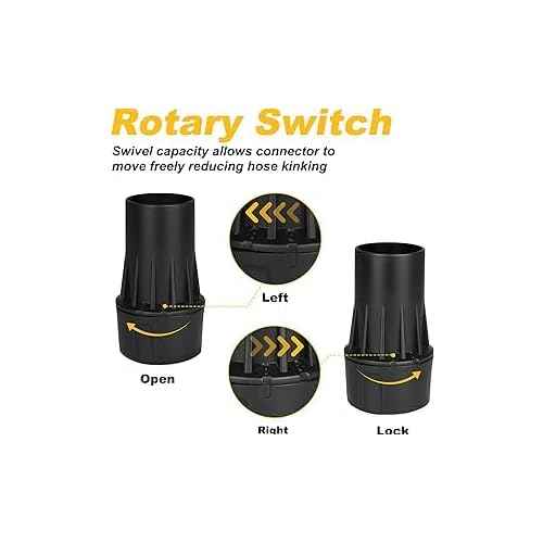 DWV9000 Universal Quick Connect Adapter Compatible with 35mm Hoses, Dust Extractors, Sanders, Vacuum Tools & Shrouds | 1-1/4-Inch Durable Multi-Function Link