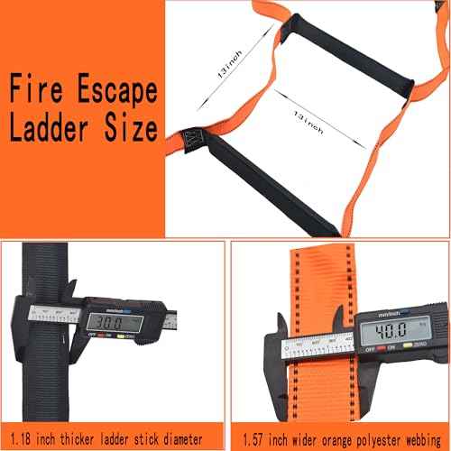 Fire Escape Ladder 16ft - Emergency Safety Rope for 2-3 Story Homes, Reusable for Windows, Balconies & Treehouses - Training Soft Jump Grid Design, Durable Quick Escape