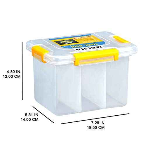 MEIJIA Plastic Tool Organizers With Removable Dividers,Plastic Storage Organizer Box (7.5")