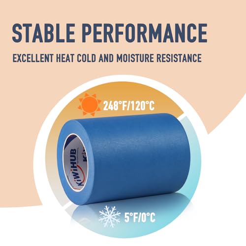Wide Blue Painters Tape, 3in x 55Y, Blue Masking Tape for Painting, Laser Cutting/Engraving & 3D Printing, 21-Day Clean Removal