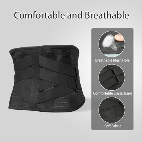 Back Brace for Lower Back Pain, for Men and Women, Superior Support Belt for Sciatica, Herniated Disc, and Scoliosis Relief - Breathable Lumbar Support for Work and Heavy Lifting