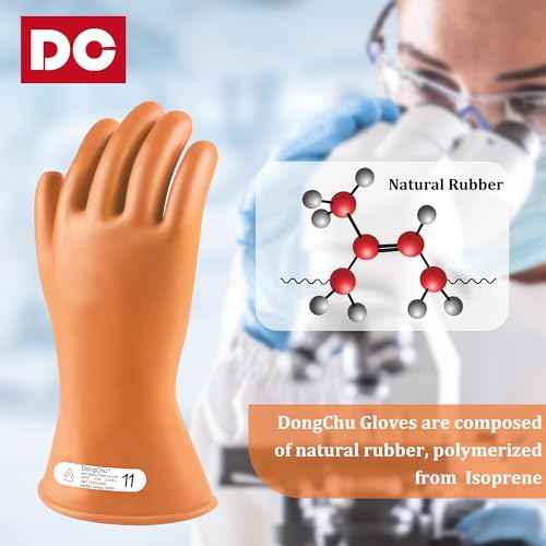 Natural Rubber Gloves High Voltage Electrical Insulating Linesmen's Gloves with Double-Layer