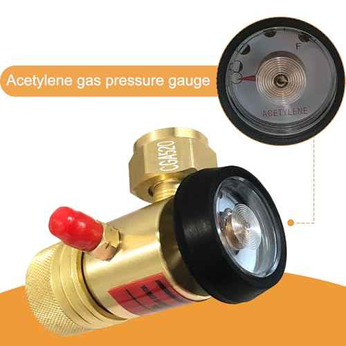 0386-0725 AR-B CGA520 Acetylene Regulator for B Tanks, for Torch regulator with Gauge, Use with Torch Acetylene Kit, B Tank Torch Kit