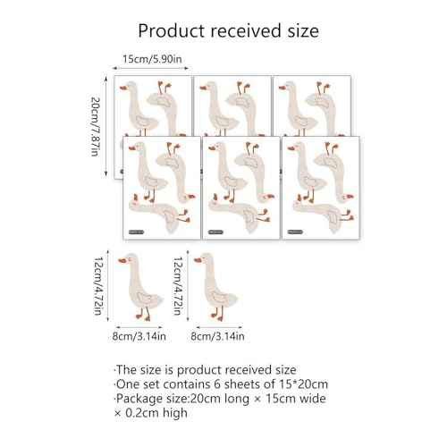 Cute Duck Wall Stickers Peel and Stick Removable Wall Decals for Kids Bedroom Nursery Living Room TV Wall Decor