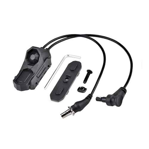 Tactical Modular Dual Wire Button Remote Activation Pressure Switch£¬Compatible with M300/M600 PEQ15/A2 Etc Series Scout Troch Flashlight£¬for 20mm Rail and M&K System (SF+Crane Laser Plug BK)