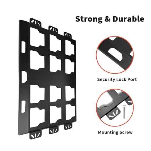 Black Packout Mounting Plate for Heavy-Duty Milwaukee Packout Wall Mount with 6 Screws & Nuts for Garage, Workshop & Truck Compatible with Milwaukee Packout Accessories & Organizers(1 Pack£©