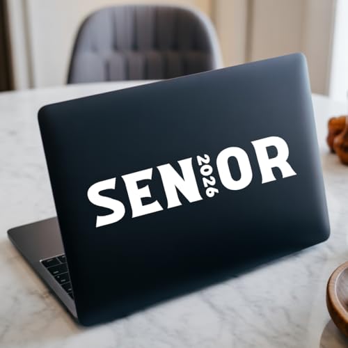 Senior 2026 Decal, Modern Tall Block Letter Graduation Class Sticker, Waterproof Vinyl Car Bumper Laptop Window Decoration, High School College Graduate Gift 7 Inches