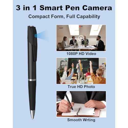 Hidden Camera, Spy Pen Camera with 64GB TF Card, 1080P HD Portable Body Cam with Video or Picture Taking, Loop Storage, Small Camera Pen for Business, Offices, Outdoor