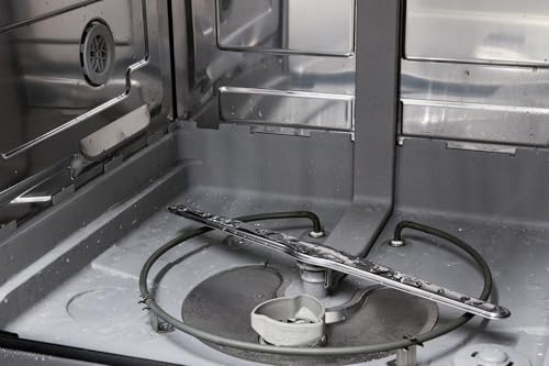 Sharp SDW6504MS Stainless Steel Dishwasher, 24-inch Pocket Handle, 52 dB, Hybrid Tub, 12 Place Settings, 5 Cycles, Heated Dry