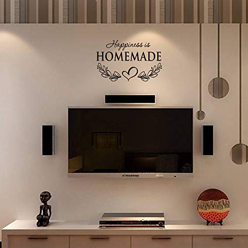 Happiness is Homemade Flower - Carved Vinyl Separated Letters Living Room Wall Decal Home D?cor Stencil Art Letters Mural Lettering Words