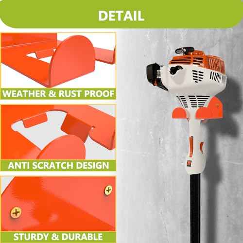 2 Pack Garage Organizer Trimmer Rack Heavy Duty Weed Eater Hanger Trimmer Hanger Garden Power Tool Hanger for Grass Trimmer, Hedge Trimmer, Garage Trimmer Garden Tools