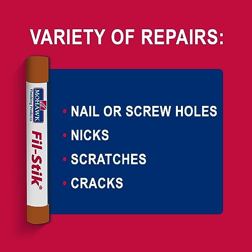 MOHAWK Finishing Products Fill Stick (Fil-Stik) Putty Stick for Wood Repair (Medium Rock Maple)- Rub On Semi-Soft Wax Filler Stick