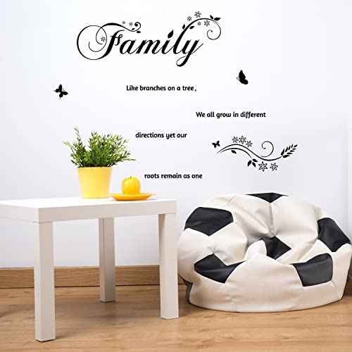 Family Like Branches on a Tree We All Grow in Different Directions Yet Our Roots Remain As One Wall Sticker Removable Home Decor Art Stickers (Family New)