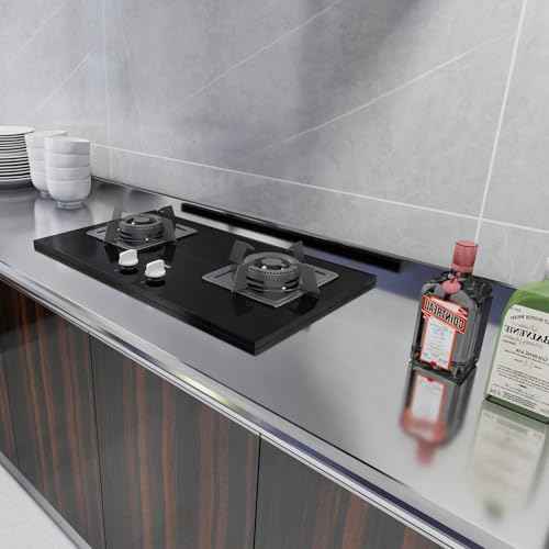 Silver Stainless Steel Contact Paper 15.7"¡¿120" Peel and Stick Metallic Wallpaper for Countertop Fridge Dishwasher Cabinets