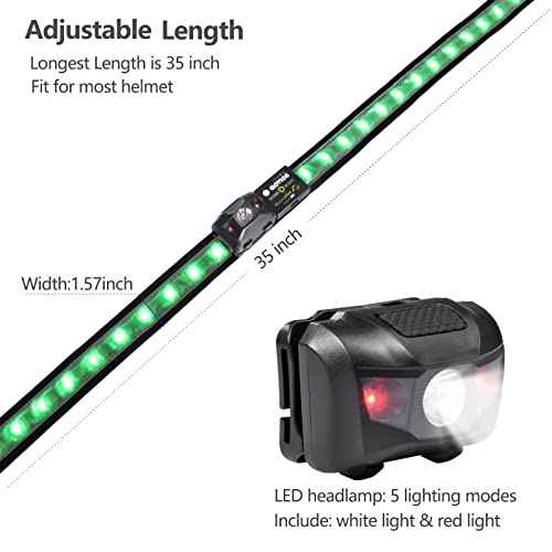 USB Rechargeable LED Hard Hat Light, Lightweight Helmet Light Color Changeable, 17 Ligh Modes Compatible with Industrial or Construction Hard Hat/Helmet for Safety Purpose - Multicolor